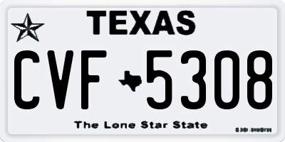 TX license plate CVF5308