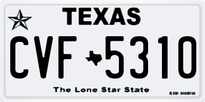 TX license plate CVF5310