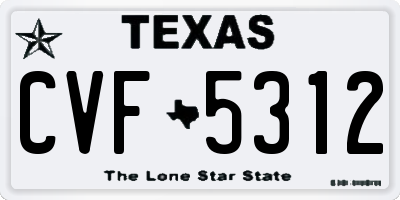 TX license plate CVF5312