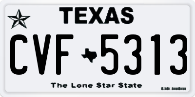TX license plate CVF5313