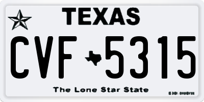 TX license plate CVF5315