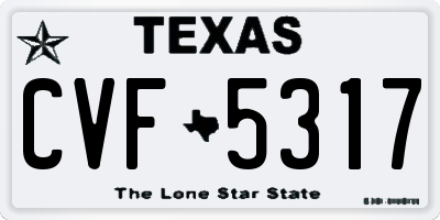 TX license plate CVF5317