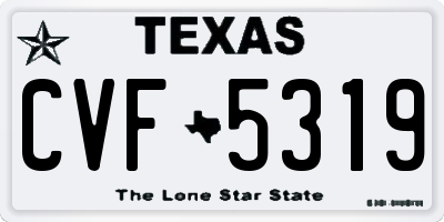 TX license plate CVF5319