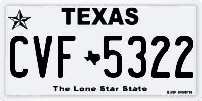 TX license plate CVF5322