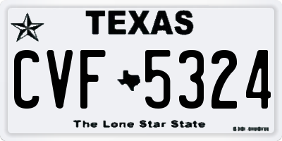 TX license plate CVF5324