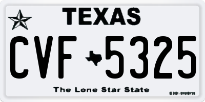 TX license plate CVF5325