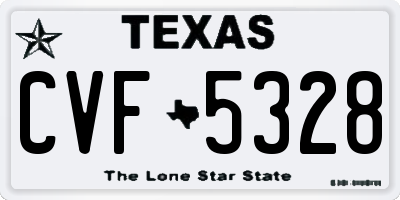 TX license plate CVF5328