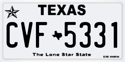 TX license plate CVF5331