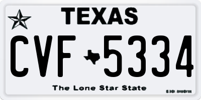 TX license plate CVF5334