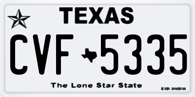 TX license plate CVF5335