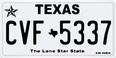 TX license plate CVF5337