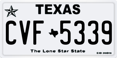 TX license plate CVF5339