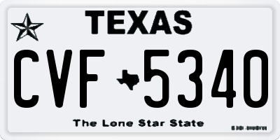 TX license plate CVF5340