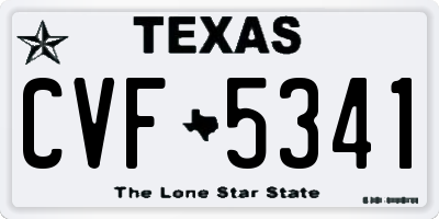 TX license plate CVF5341