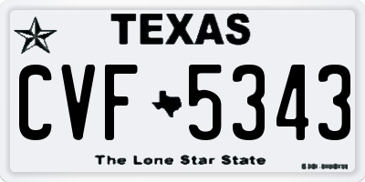 TX license plate CVF5343