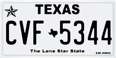 TX license plate CVF5344