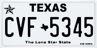 TX license plate CVF5345