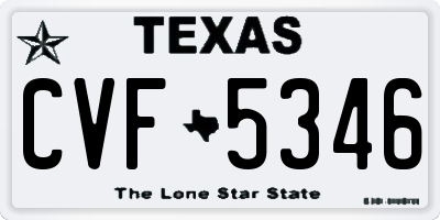 TX license plate CVF5346