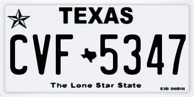 TX license plate CVF5347