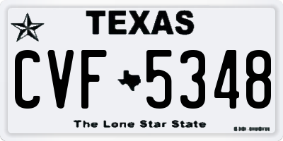 TX license plate CVF5348