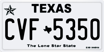 TX license plate CVF5350