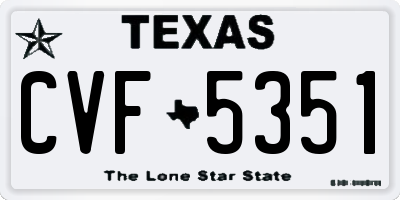 TX license plate CVF5351