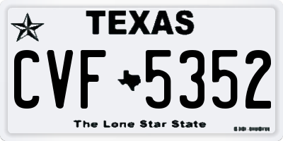 TX license plate CVF5352