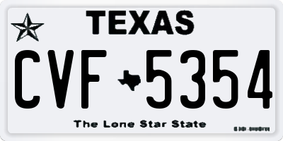 TX license plate CVF5354