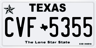TX license plate CVF5355