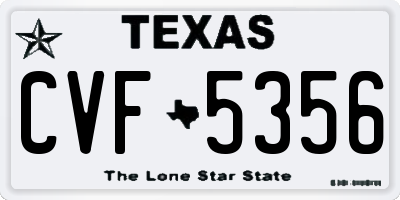 TX license plate CVF5356