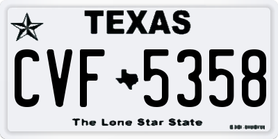 TX license plate CVF5358