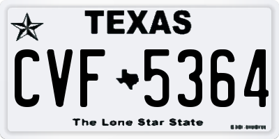 TX license plate CVF5364