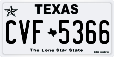 TX license plate CVF5366