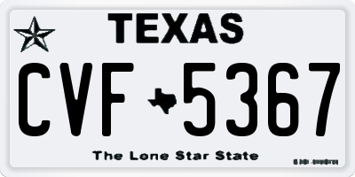 TX license plate CVF5367