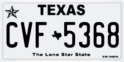 TX license plate CVF5368