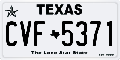 TX license plate CVF5371