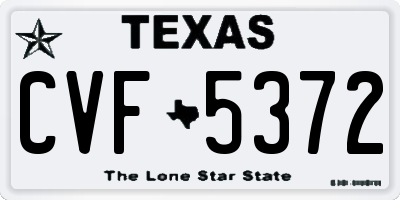 TX license plate CVF5372
