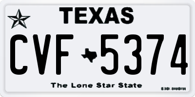 TX license plate CVF5374