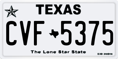 TX license plate CVF5375