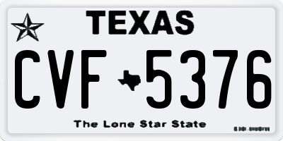 TX license plate CVF5376