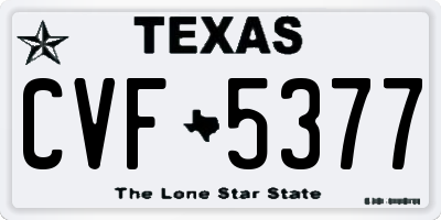TX license plate CVF5377