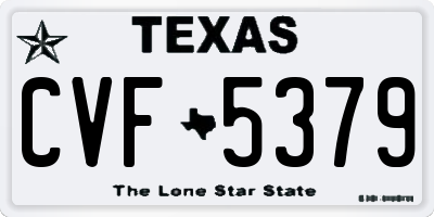 TX license plate CVF5379