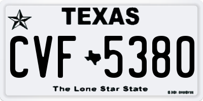 TX license plate CVF5380