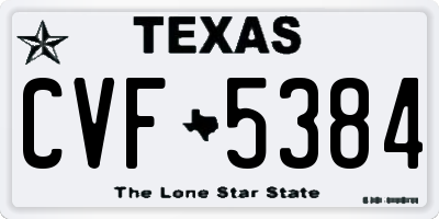 TX license plate CVF5384
