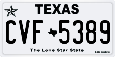 TX license plate CVF5389