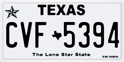 TX license plate CVF5394
