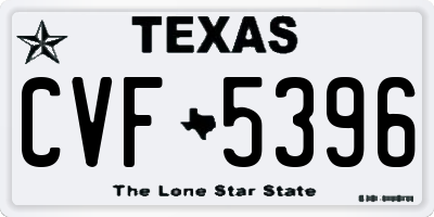 TX license plate CVF5396