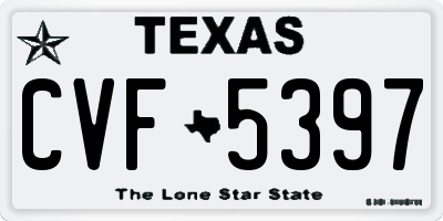 TX license plate CVF5397