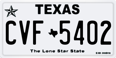 TX license plate CVF5402