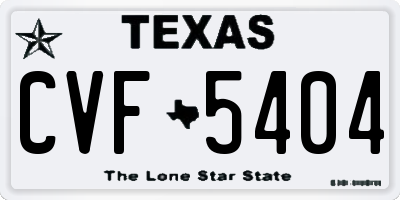 TX license plate CVF5404